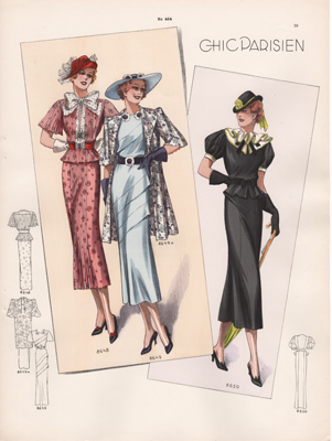 Chic Paris fashion prints from 1936